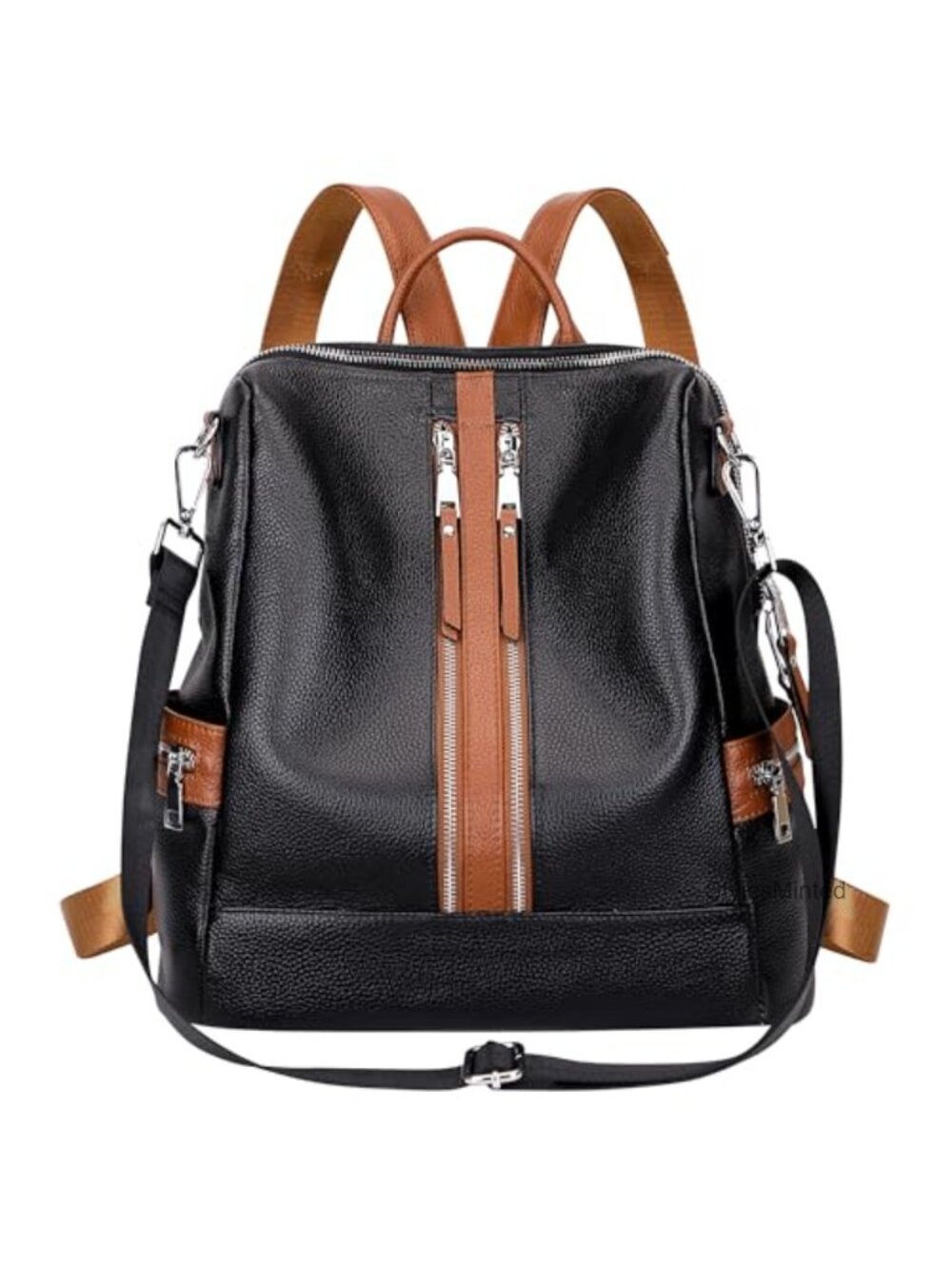 Genuine Leather Convertible Backpack Shoulder Bag Fits 13" Laptop